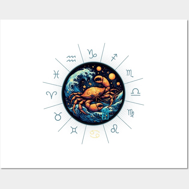 ZODIAC Cancer - Astrological CANCER - CANCER - ZODIAC sign - Van Gogh style - 15 Wall Art by ArtProjectShop